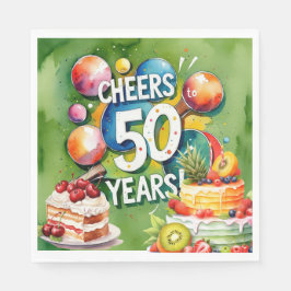 Ping Pong 50 Birthday Pappersservett