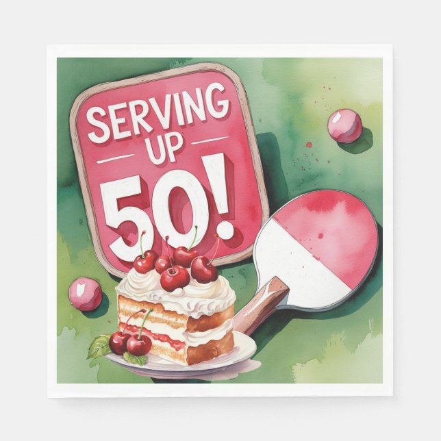 Ping Pong 50 Birthday Pappersservett (Framsidan)