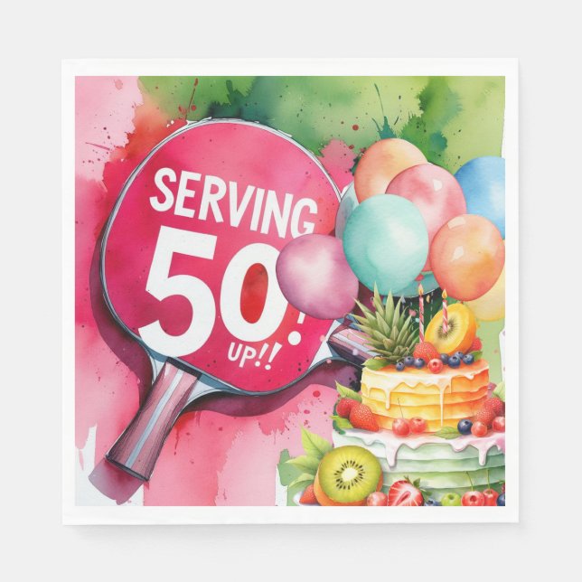 Ping Pong 50 Birthday Pappersservett (Framsidan)