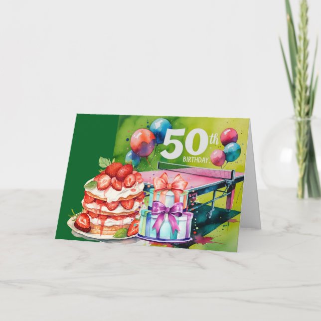 Ping pong 50:e födelsedagen kort (Framsida)