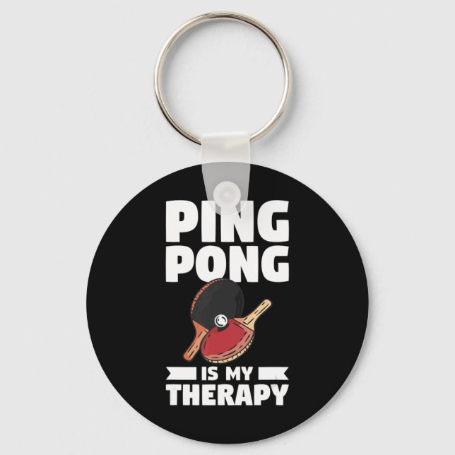 Ping Pong är min Therapy Bord tennis Nyckelring (Framsida)