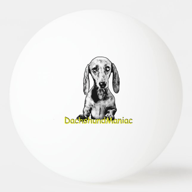 Ping Pong Ball DaschundManiac Pingisboll (Baksidan)