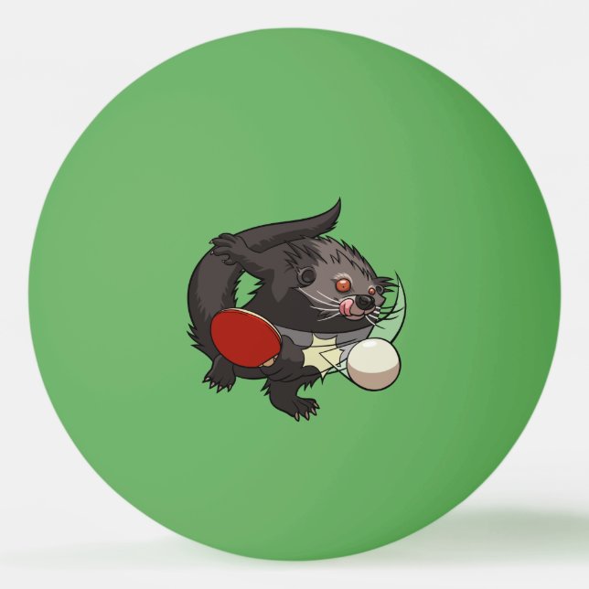 Ping Pong Binturong Bord Tennis Player Bearcat Pingisboll (Framsidan)
