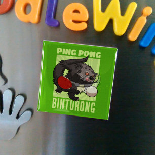 Ping Pong Binturong Funny Bord Tennis Bearcat Magnet