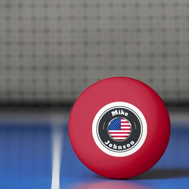 Ping Pong Boll - Anpassningsbar American Flagga ad (Netto)