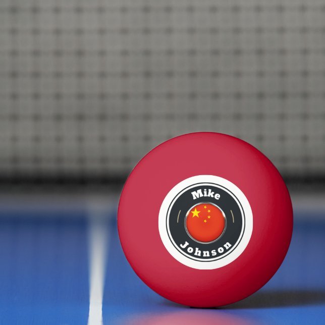 Ping Pong Boll - Anpassningsbar China Flagga add n (Netto)