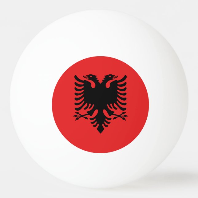 Ping pong boll med Flagga av Albanien (Framsidan)