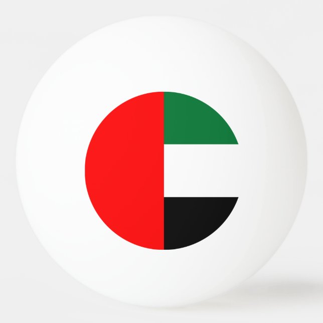 Ping pong boll med Flagga UAE (Framsidan)