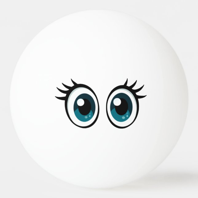 Ping Pong Boll med söt ögon med lash (Framsidan)
