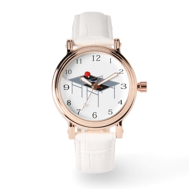 Ping Pong Bord Fladdermus och Boll. Armbandsur (Framsida)