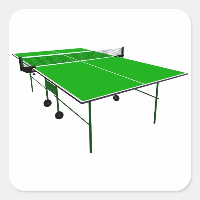 Ping Pong Bord Fyrkantigt Klistermärke (Framsida)