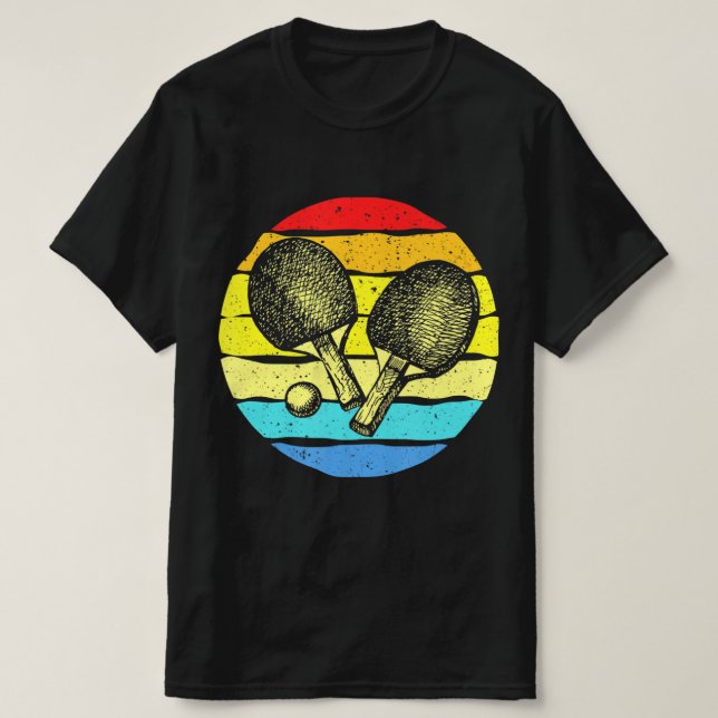 Ping Pong Bord Tennis Älskare Retro T Shirt (Design framsida)