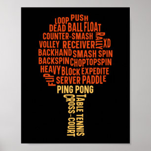 Ping Pong Bord Tennis Backhand Backspin Block Poster