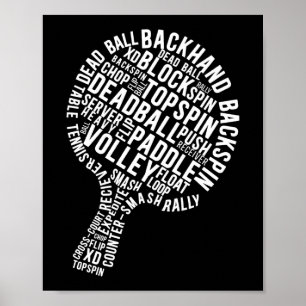 Ping Pong Bord Tennis Backhand Backspin Block Poster