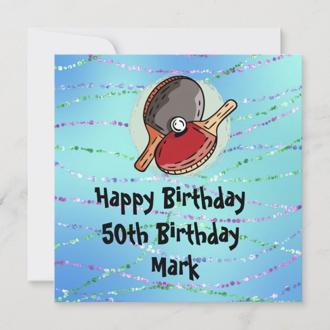 Ping pong Bord Tennis Birthday Card (Framsida)