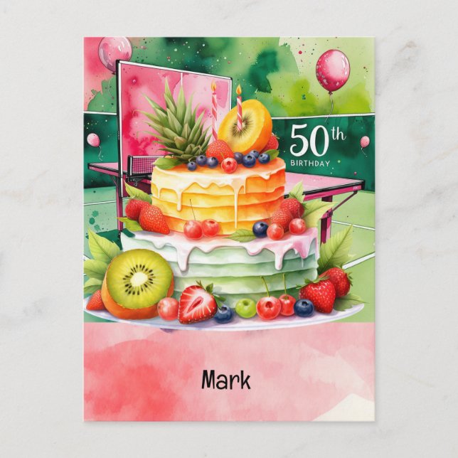 Ping pong Bord Tennis Birthday Card Vykort (Framsida)