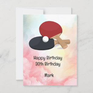 Ping pong Bord Tennis Birthday Card Vykort