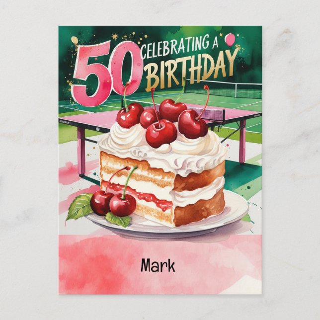 Ping pong Bord Tennis Birthday Card Vykort (Framsida)