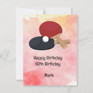 Ping pong Bord Tennis Birthday Card Vykort