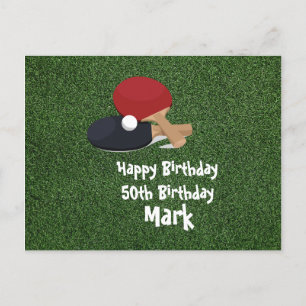 Ping pong Bord Tennis Birthday Card Vykort