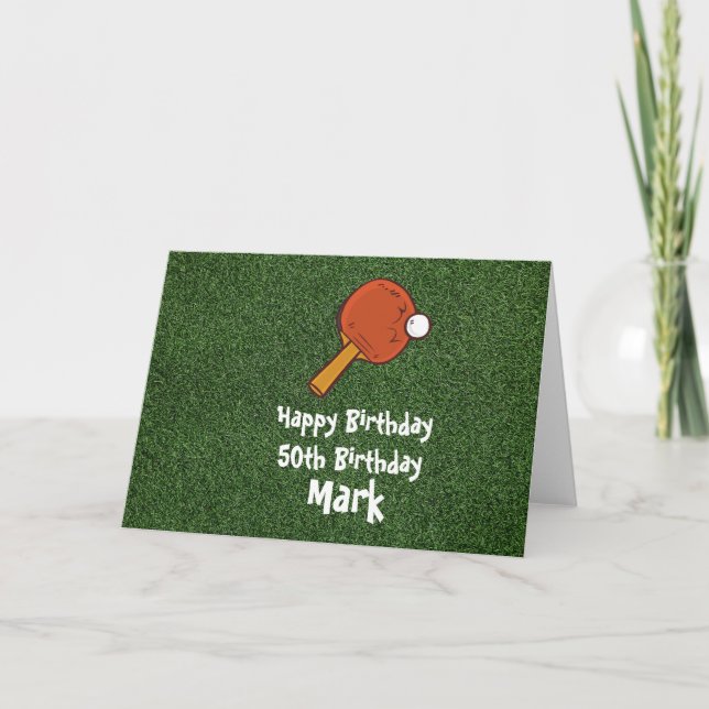 Ping pong Bord Tennis Birthday Kort (Framsida)