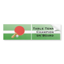 Ping Pong Bord Tennis Design Bumper Sticker