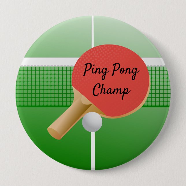 Ping Pong Bord Tennis Design Button Knapp (Framsida)