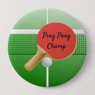 Ping Pong Bord Tennis Design Button Knapp