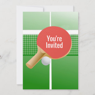 Ping Pong Bord Tennis Design Inbjudningar