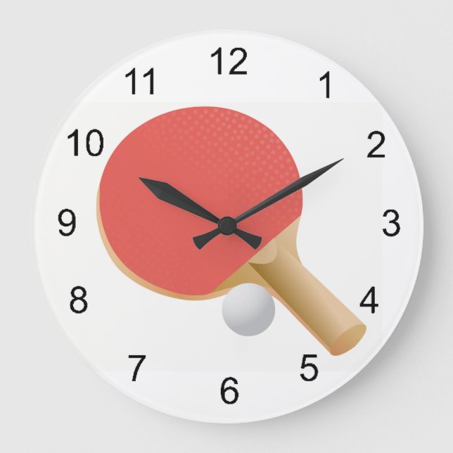 Ping Pong Bord Tennis Design Wall Clock Stor Klocka (Framsida)