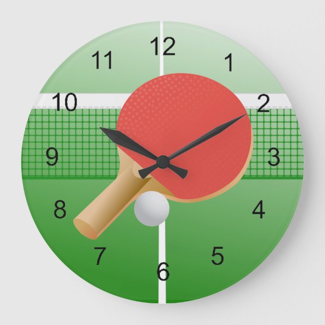 Ping Pong Bord Tennis Design Wall Clock Stor Klocka (Framsida)