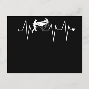 Ping Pong Bord tennis Heartslag Heart Pulse Rate Inbjudan Vykort