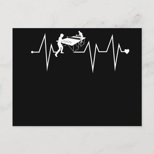 Ping Pong Bord tennis Heartslag Heart Pulse Rate Inbjudan Vykort (Framsida)