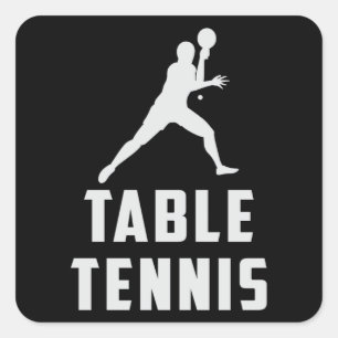 Ping Pong Bord Tennis Paddle Player Funny Gift Fyrkantigt Klistermärke