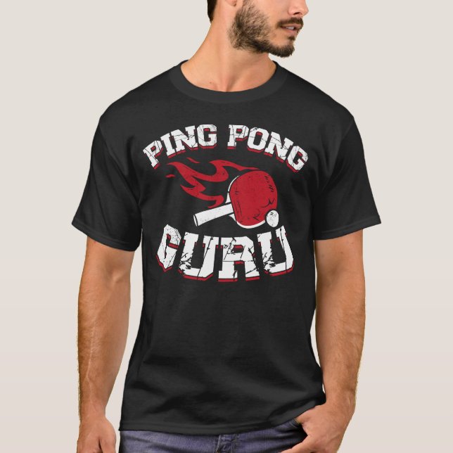 Ping Pong Bord Tennis Ping Pong Guru Paddle T Shirt (Framsida)