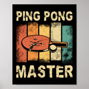 Ping Pong Bord Tennis Ping Pong Master Retro Poster
