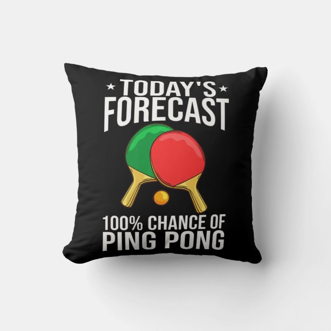 Ping Pong Bord Tennis Player Bollar Paddle Game Kudde (Framsida)