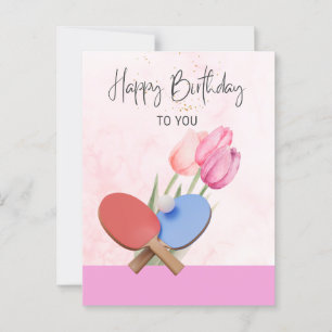 Ping pong Bord Tennis tema Birthday Card Vykort
