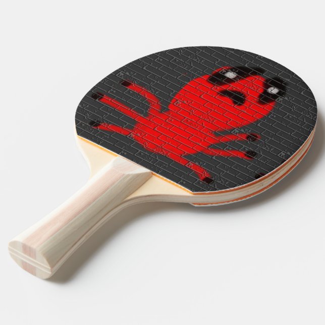 Ping Pong Bordtennis Röd Spindel Graffiti Paddle (Ryggvinkel)