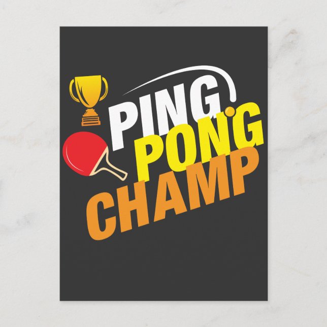 Ping Pong Champ Bord Tennis Vykort (Framsida)