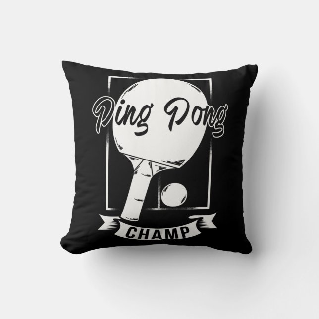Ping Pong Champ Roligt Bord Tennis Player Tee Kudde (Framsida)