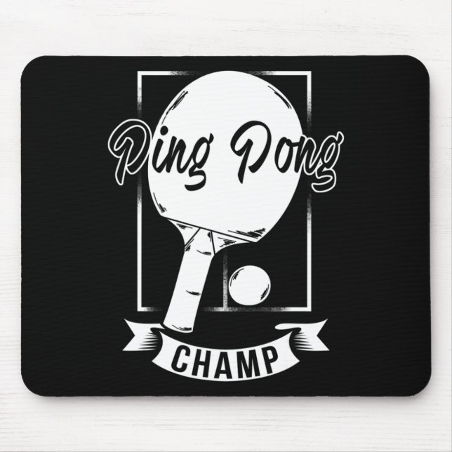 Ping Pong Champ Roligt Bord Tennis Player Tee Musmatta (Framsidan)