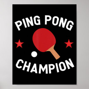 Ping Pong Champion Bord Tennis Älskare Gift Poster