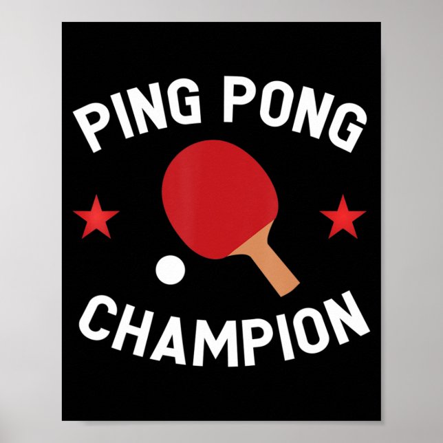 Ping Pong Champion Bord Tennis Älskare Gift Poster (Framsidan)