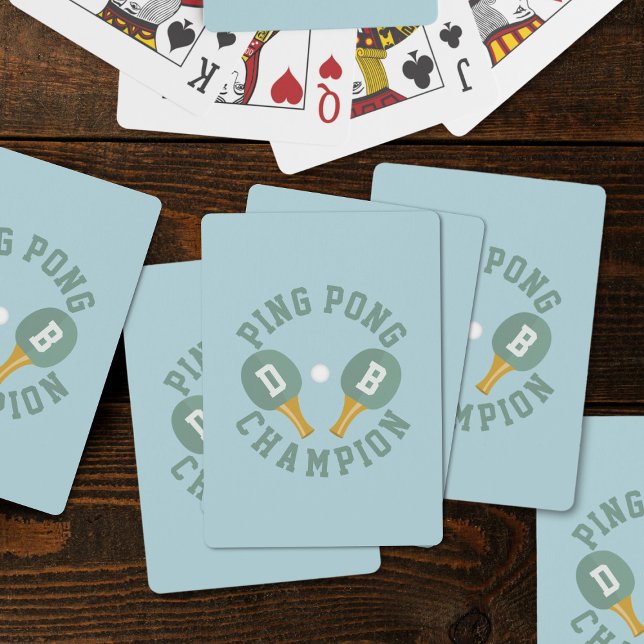 Ping Pong Champion Monogram Classic-spelkort Casinokort (Perfect playing cards for the ping pong champion in your life. Just add their initials)