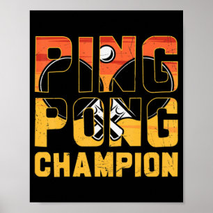 Ping Pong Champion Retro Bord Tennis Poster