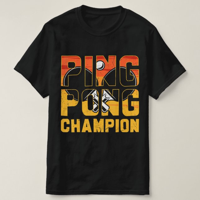Ping Pong Champion Retro Bord Tennis T Shirt (Design framsida)