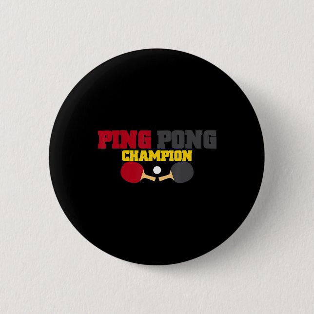 Ping Pong Champion Roligt Cute Bord Tennis Gift Knapp (Framsida)