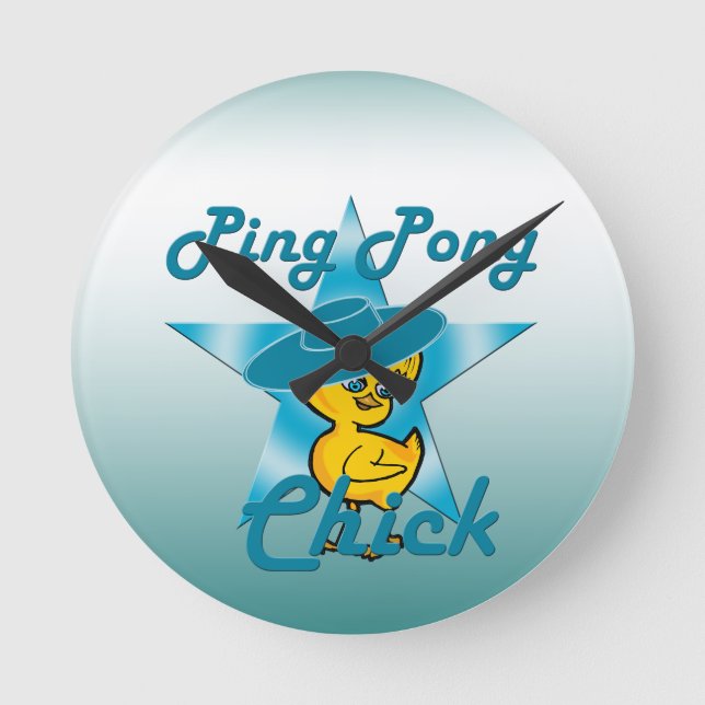 Ping Pong-Chick #7 Rund Klocka (Framsida)