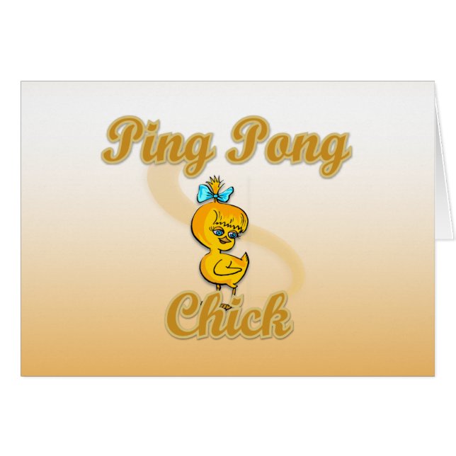 Ping Pong-Chick Hälsningskort (Framsidan Horizontal)